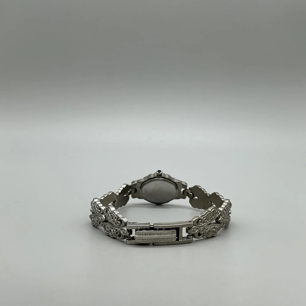 Monique G Marcasite Hidden Dial Womens Watch 19mm Silver Tone New Battery 8